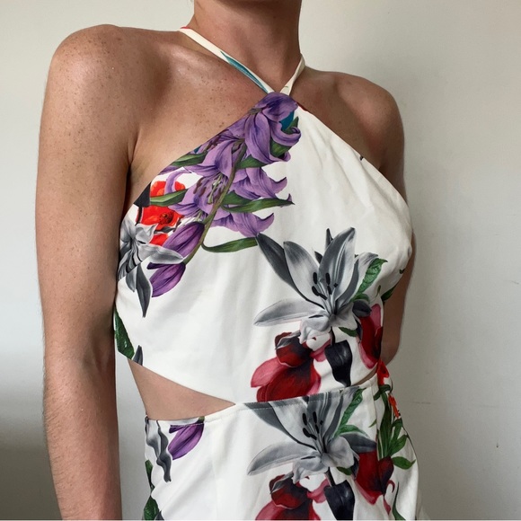 VINTAGE FLORAL CUTOUT DRESS - Picture 2 of 5